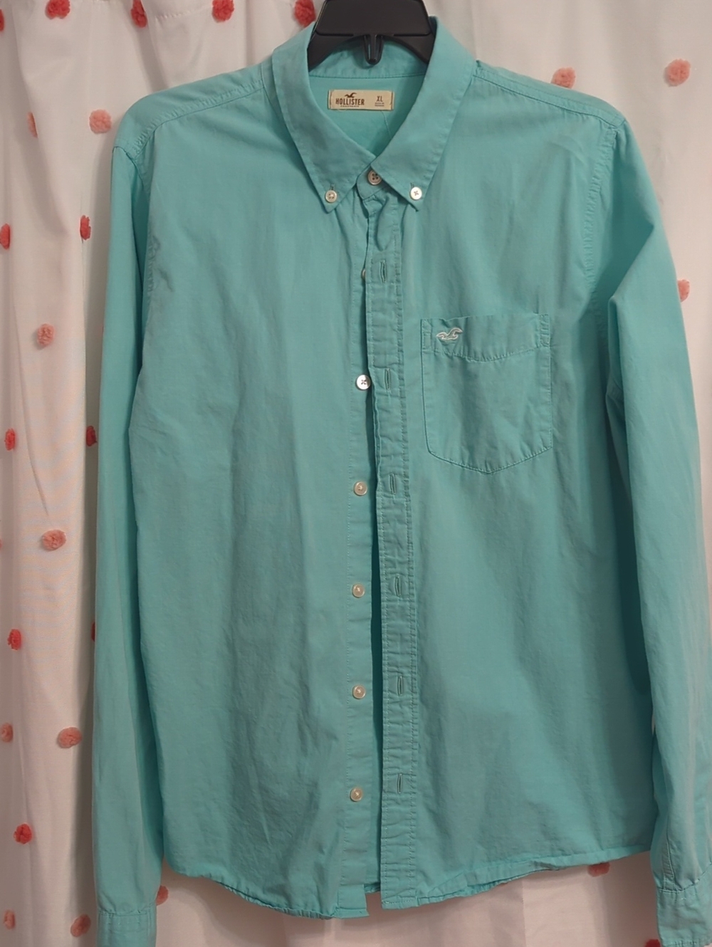 Hollister Men's Button-Down Shirt in Aqua